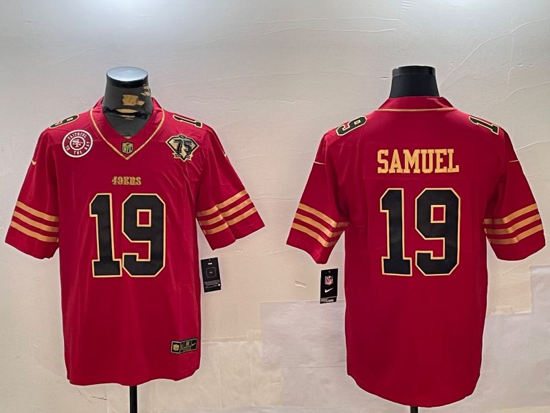 Men San Francisco 49ers #19 Samuel Red Gold 2024 Nike Limited NFL Jersey style 12303